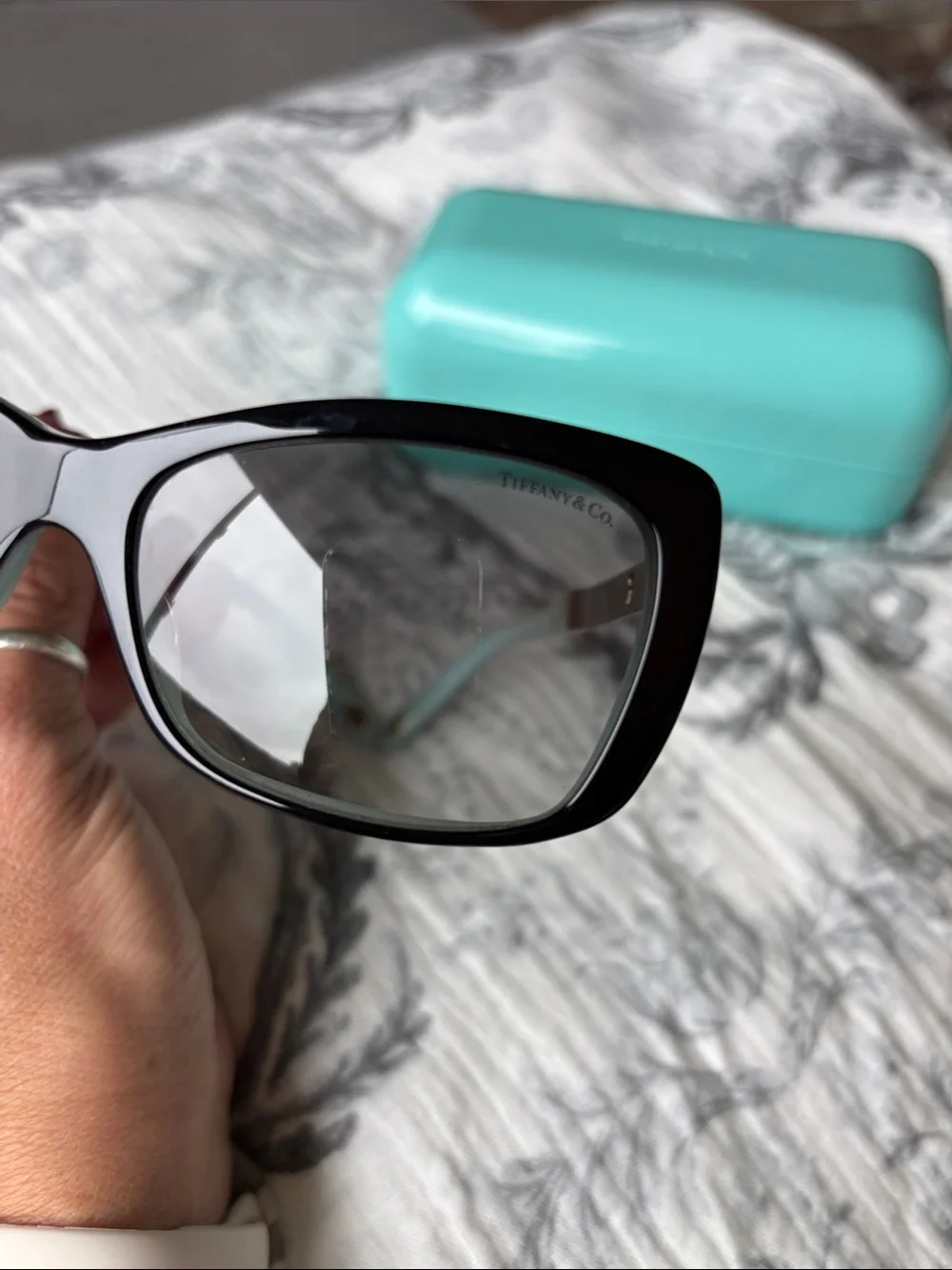 Tiffany & Co. Black Women's Oversized Rectangle Sunglasses